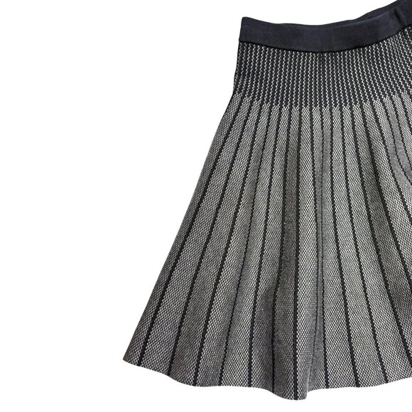 Premise Black with Heather Gray Textured Knit A-Line Skirt - Picture 4 of 8